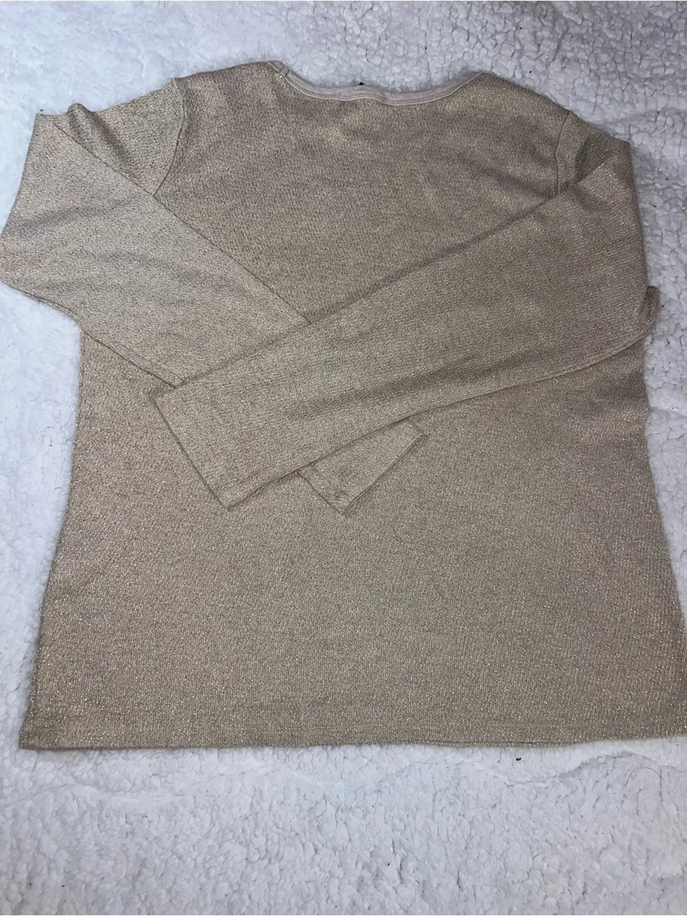 Banana Republic Men's Metallic Beige Crewneck Sweater